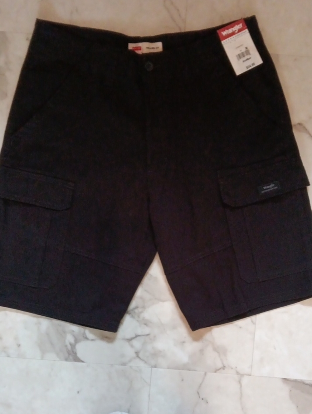 Wrangler Men’s Black Cargo Shorts with Utility Pockets